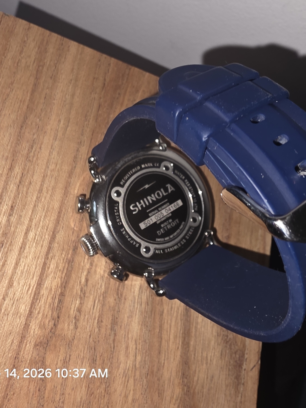Shinola Blue Silicone Strap Chronograph Watch
